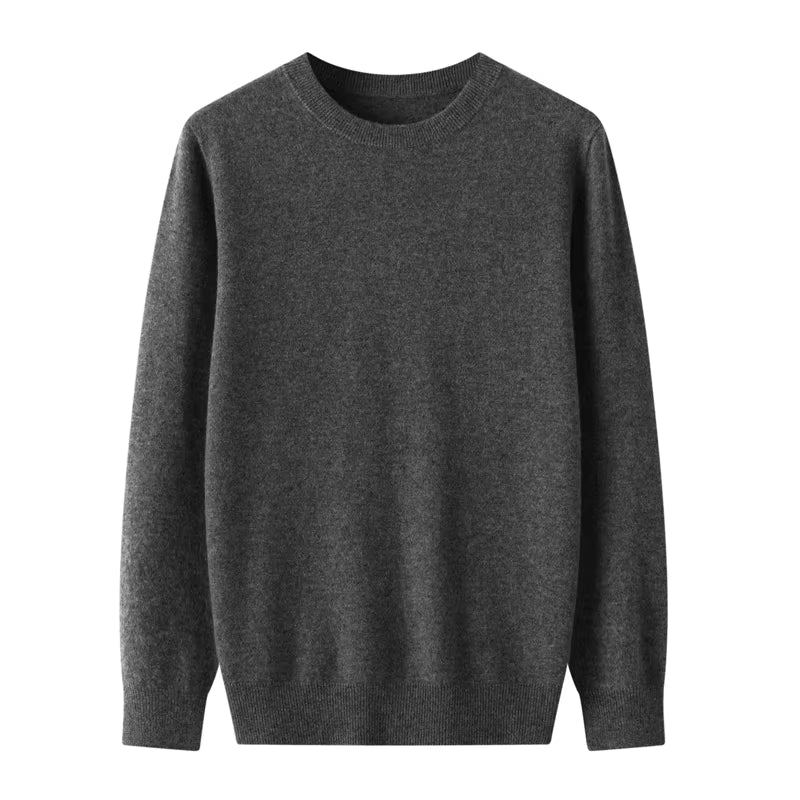 Autumn Winter Quality 100% Merino Wool Sweater Men O-Neck Long-Sleeve Cashmere Pullover Knitwear Clothing Basic Clothing Tops