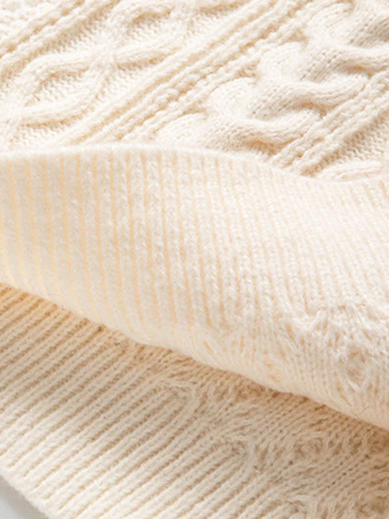 Men'S Loose Fit Crew Neck Cable Pattern Textured Long Sleeve Pullover Knit Sweater, Suitable for Casual or Formal Wear, Fall/Winter