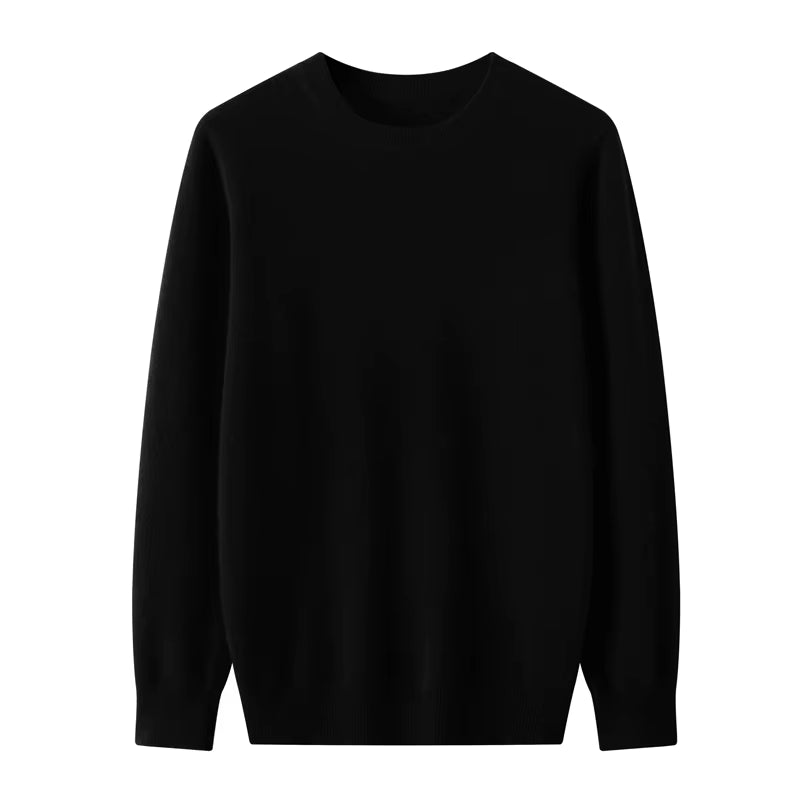 Autumn Winter Quality 100% Merino Wool Sweater Men O-Neck Long-Sleeve Cashmere Pullover Knitwear Clothing Basic Clothing Tops