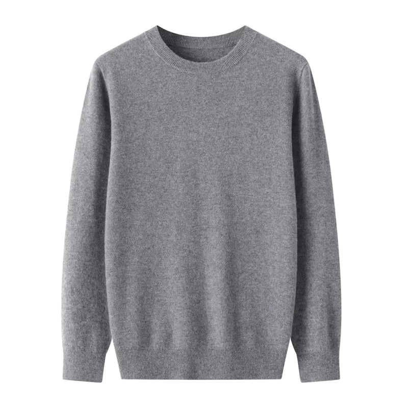 Autumn Winter Quality 100% Merino Wool Sweater Men O-Neck Long-Sleeve Cashmere Pullover Knitwear Clothing Basic Clothing Tops